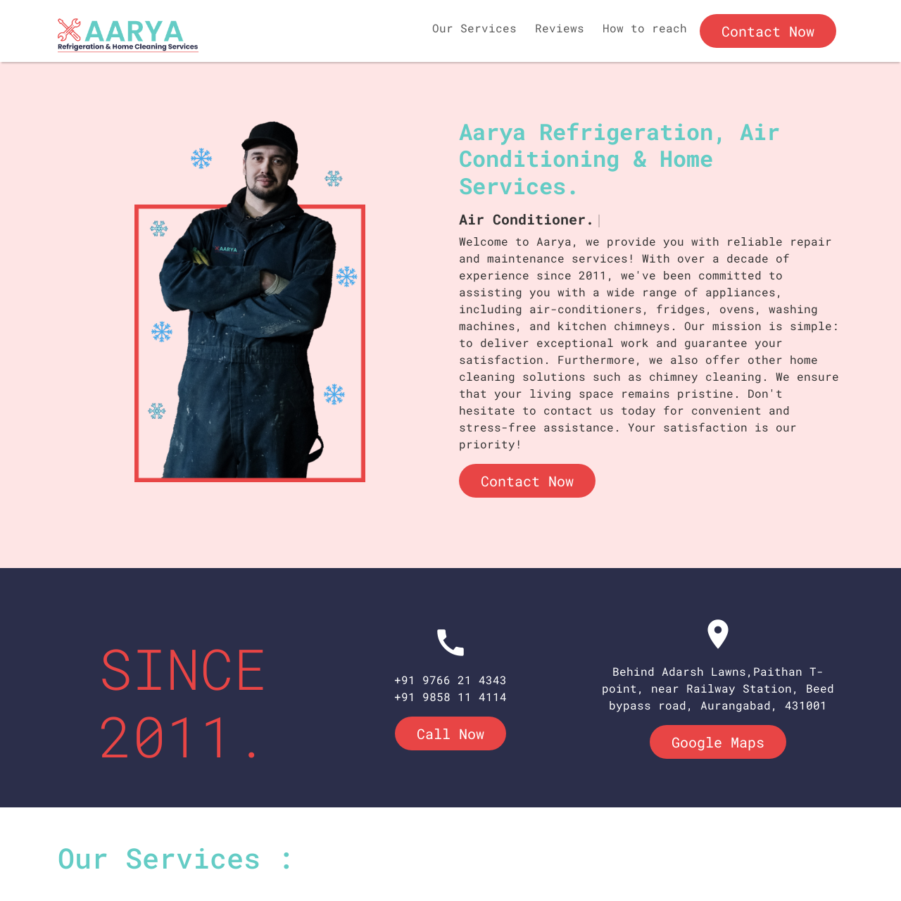 Aarya Refrigeration Company Goes Online